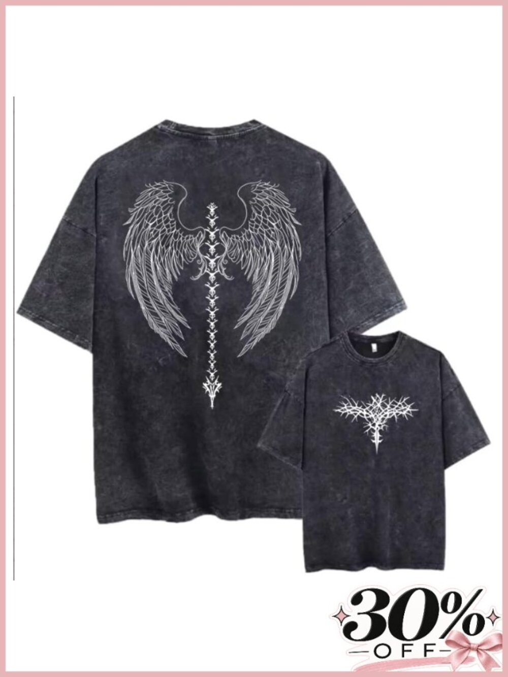 Men's Acid Wash Skull Graphic Tee Oversized Grunge Y2K T-Shirt